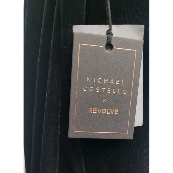 Michael Costello x REVOLVE Tawny Black Velvet Strappy Back Maxi Dress XS NWT - Picture 2 of 15